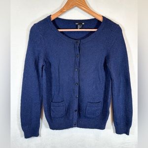 HM Soft Fluffy Cardigan Sweater Navy Blue Women’s